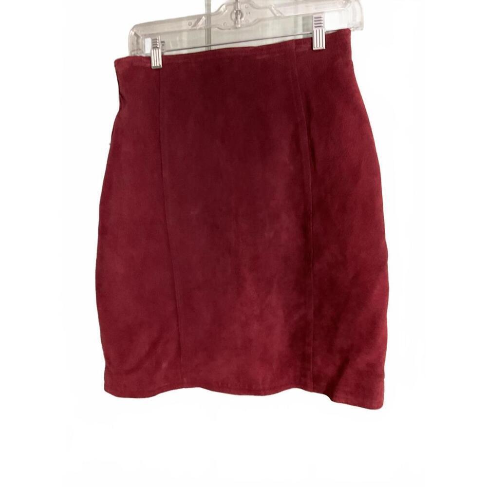 Vintage On Call Burgundy Suede Mini Skirt New with Tags Medium